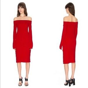 C/meo “Life Is Real” Ribbed Knit Midi Dress C/MEO